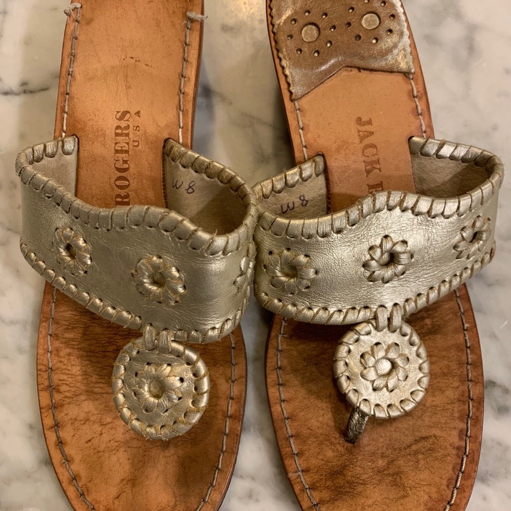 Jack Rogers wedge sandals gold women’s size 8